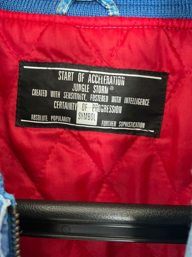 ジャングルストーム　ドラゴン刺繍 スカジャン 青/シルバー