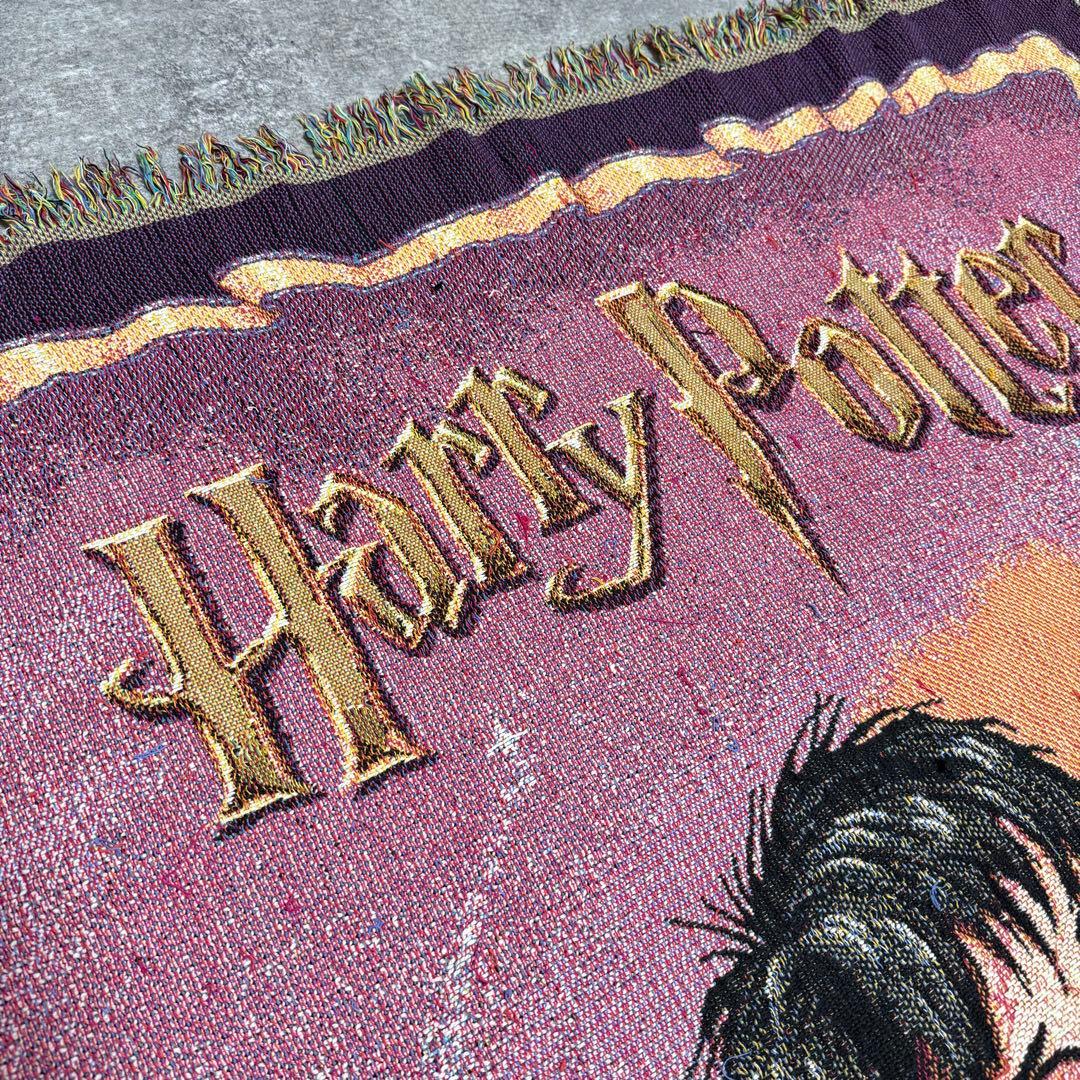 ムービーロゴ入り　ハリー　ハリーポッター　呪文　ラグ　カバー150×114