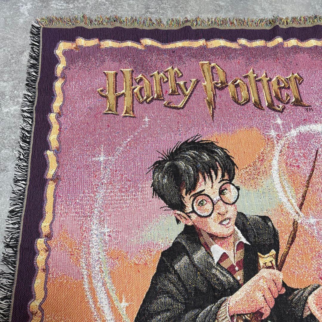 ムービーロゴ入り　ハリー　ハリーポッター　呪文　ラグ　カバー150×114