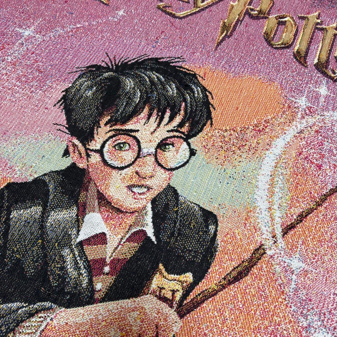 ムービーロゴ入り　ハリー　ハリーポッター　呪文　ラグ　カバー150×114