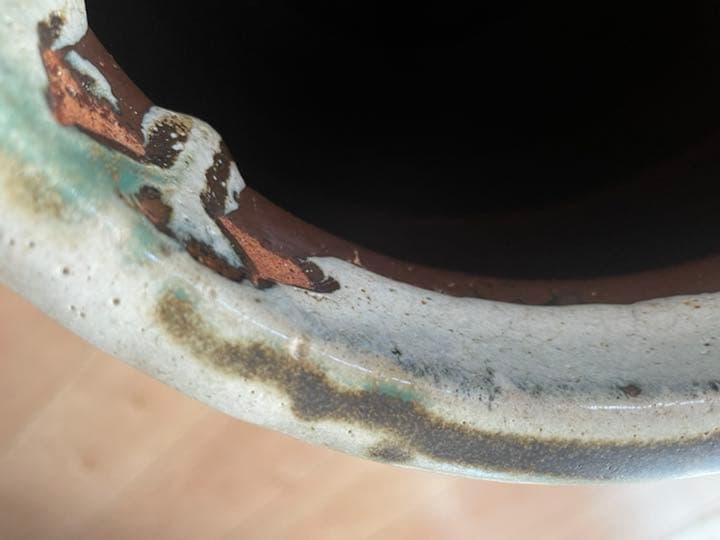 信楽焼 すだれ茶壺 すいか壺 骨董アンティーク