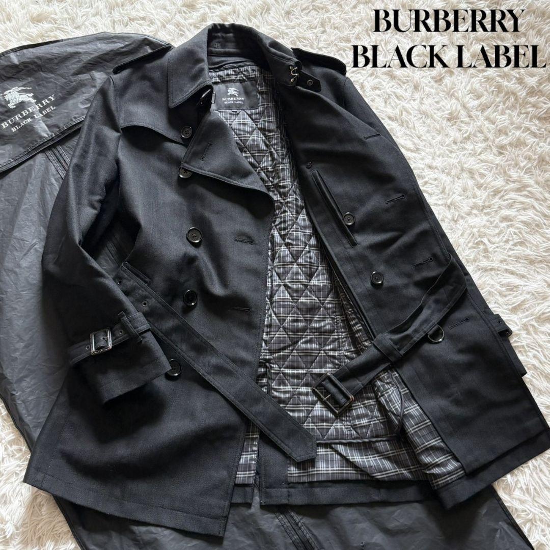 極美品 バーバリー ブラックレーベル トレンチコート ライナー付き ヘリボーン