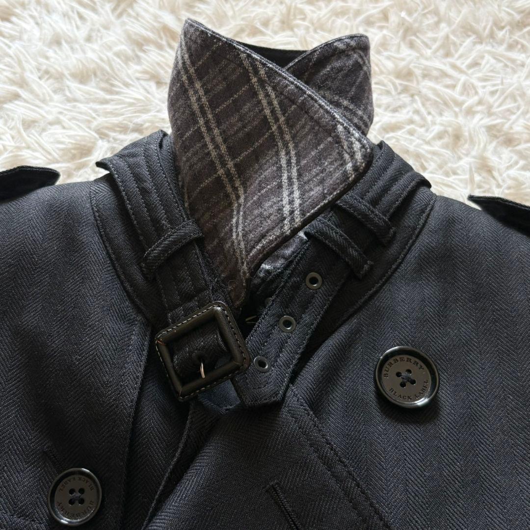 極美品 バーバリー ブラックレーベル トレンチコート ライナー付き ヘリボーン