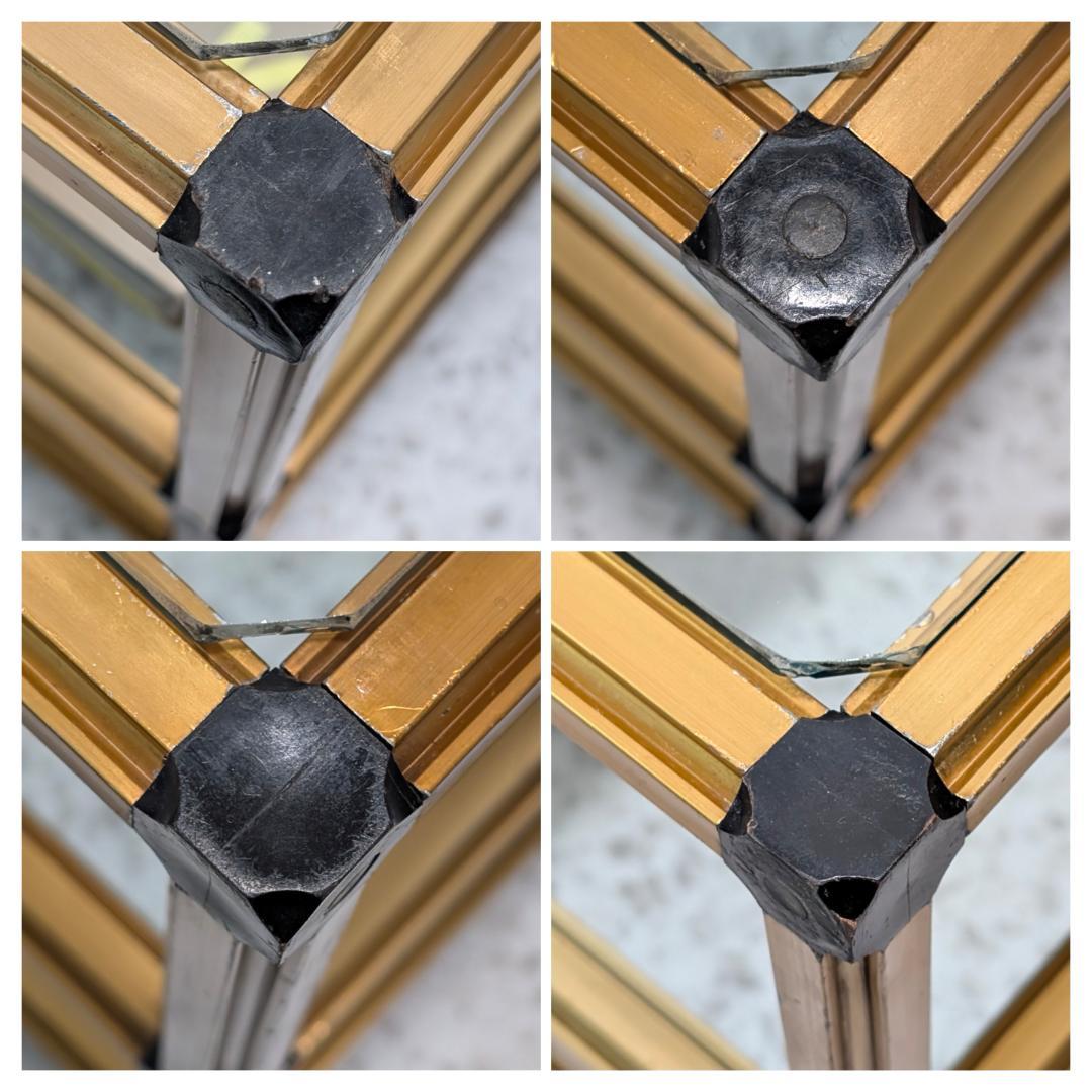 90s ビンテージ メタルフレーム モジュール ラック ガラス棚 スペースエイジ