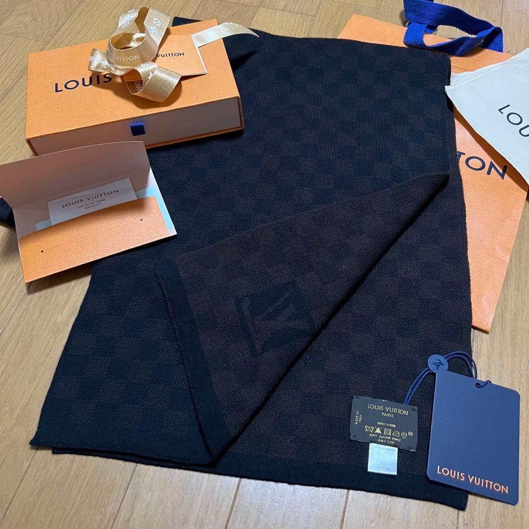 新品箱紙袋付❗️LVロゴマフラー✨ヴィトンマフラー❗️ヴィトン　マフラー　メンズ
