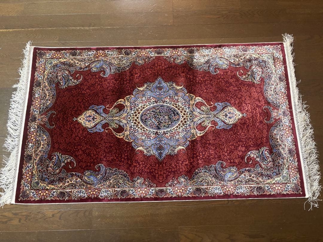 段通絨毯　1200✖︎700 ラグマット　玄関マット　フリンジ付き