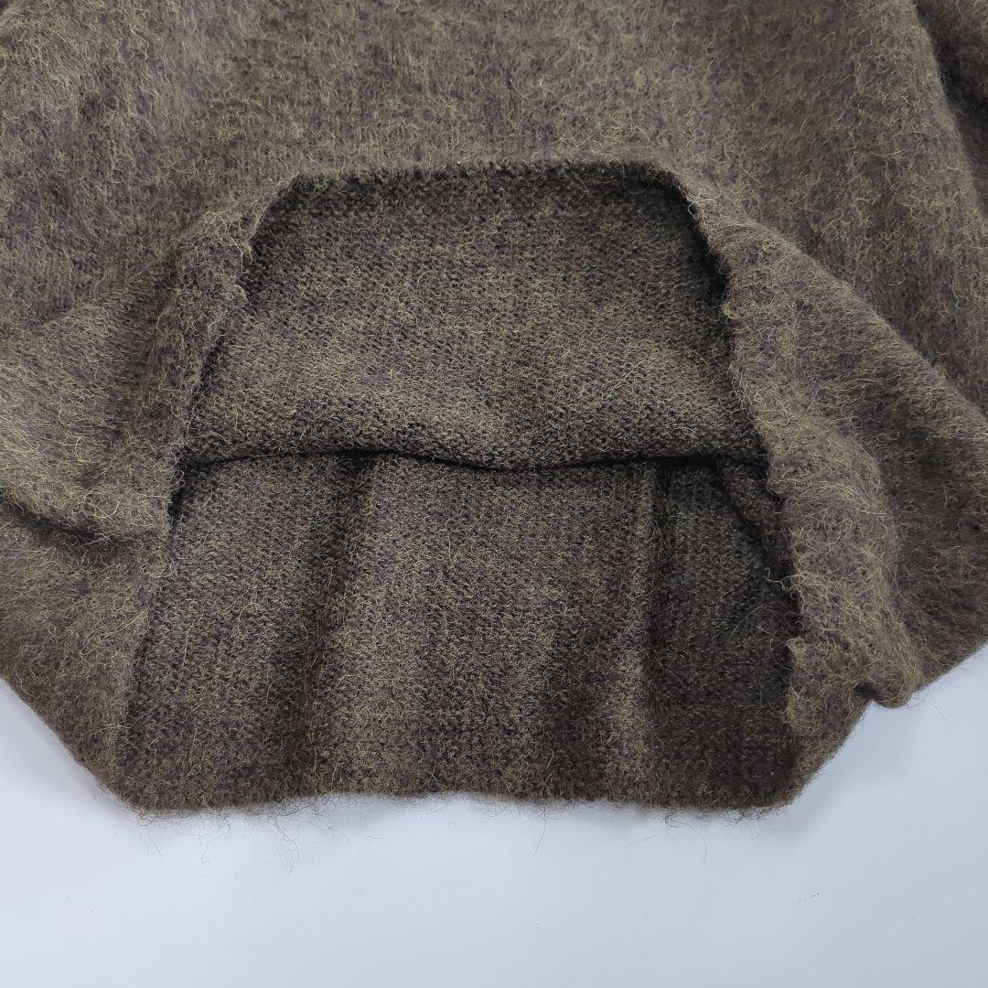 プルミエアロンディスモン アルパカ起毛 ホールガーメント Vネックプルオーバー