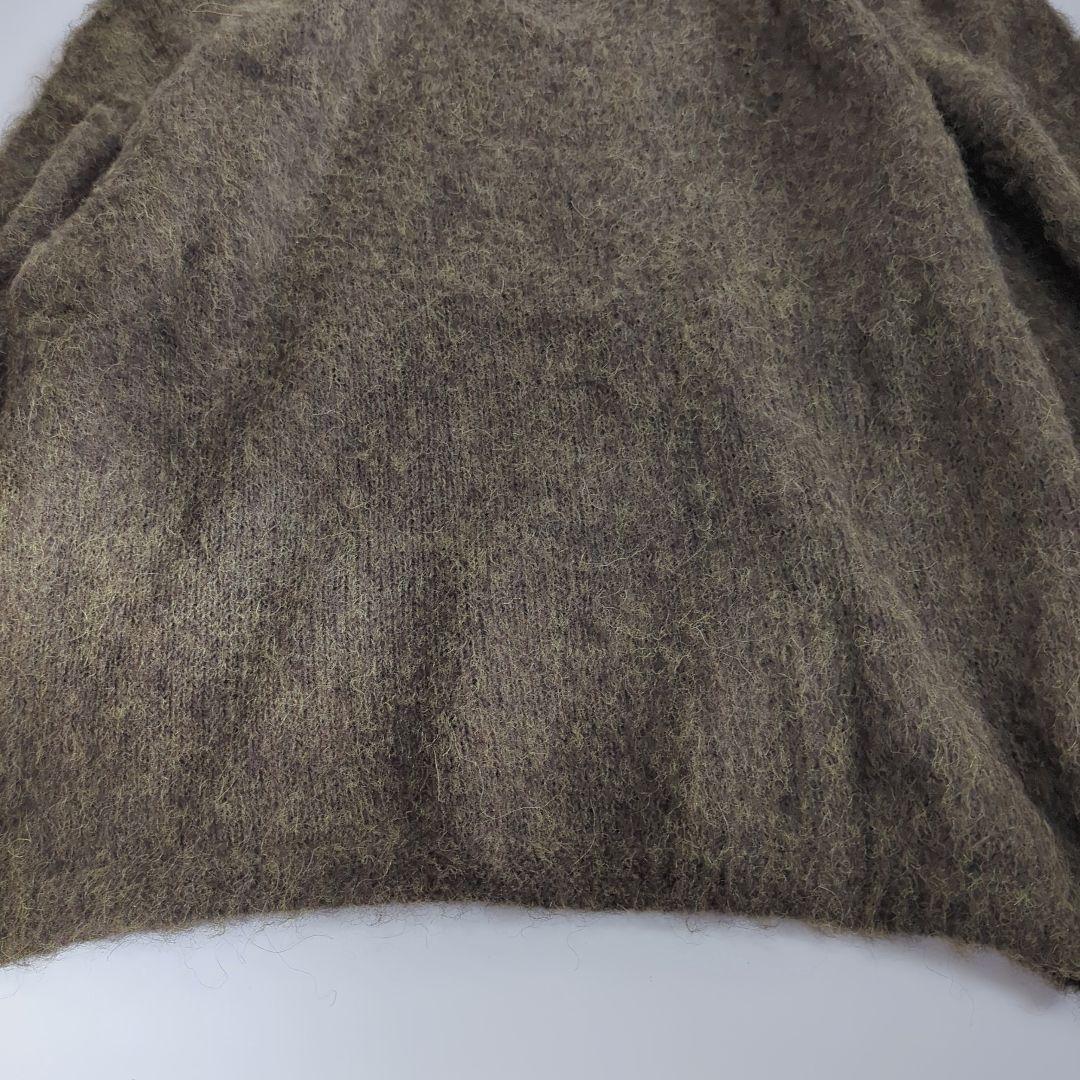 プルミエアロンディスモン アルパカ起毛 ホールガーメント Vネックプルオーバー