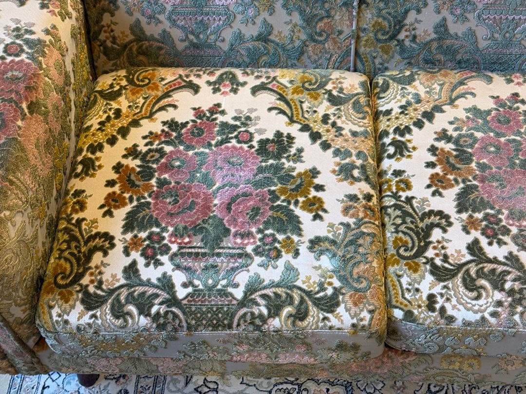 金華山織　３Pソファ　ヴィンテージ　レトロ　ヨーロピアン　クラシック　In