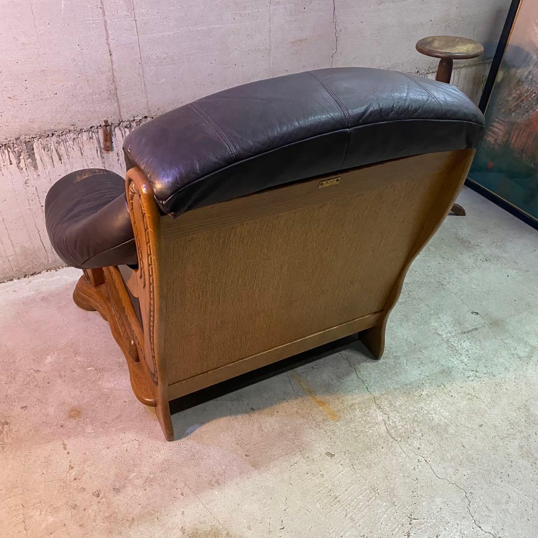 ドイツ製　ヴィンテージ　シングルソファ　本革　カントリー