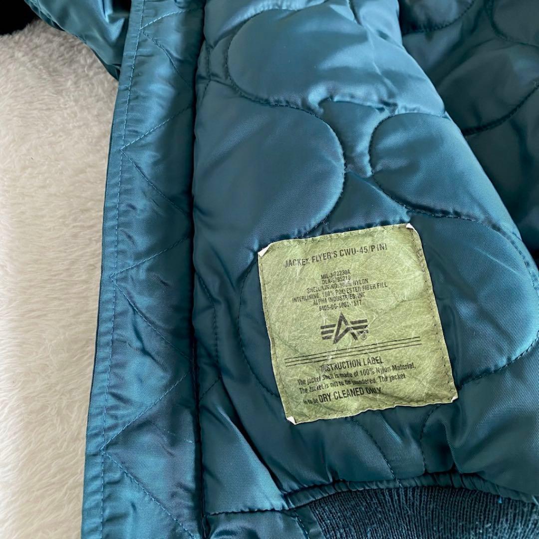 ALPHA INDUSTRIES CWU-45 短丈　ボンバージャケット　青　L