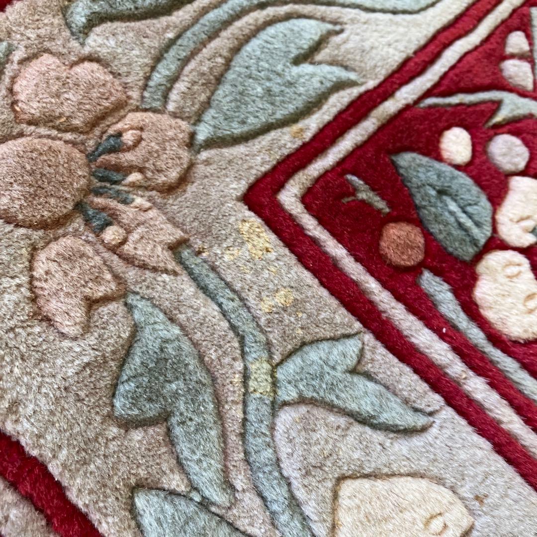 昭和レトロ ヴィンテージ 段通 フリンジ 玄関マット アクセント ラグ