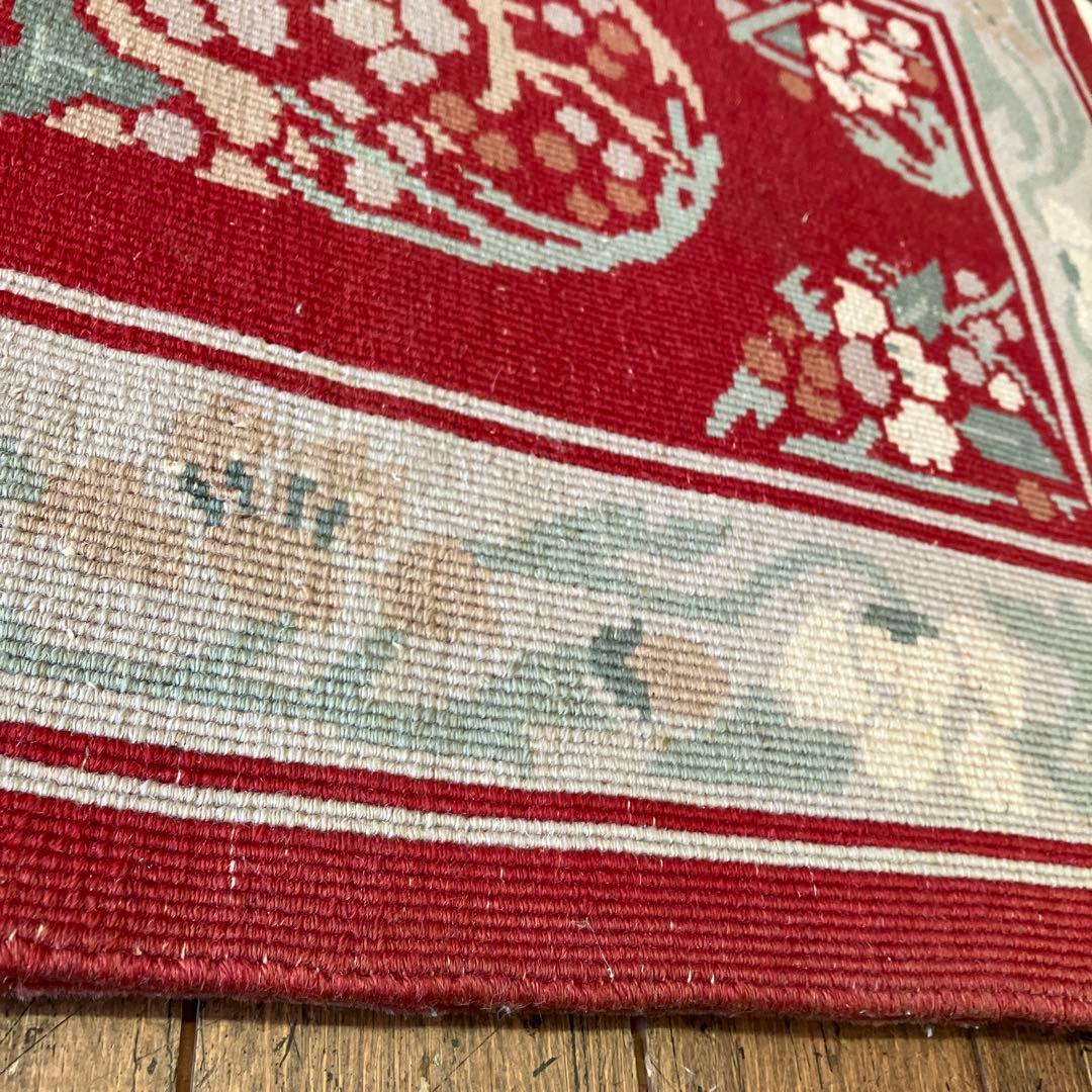 昭和レトロ ヴィンテージ 段通 フリンジ 玄関マット アクセント ラグ