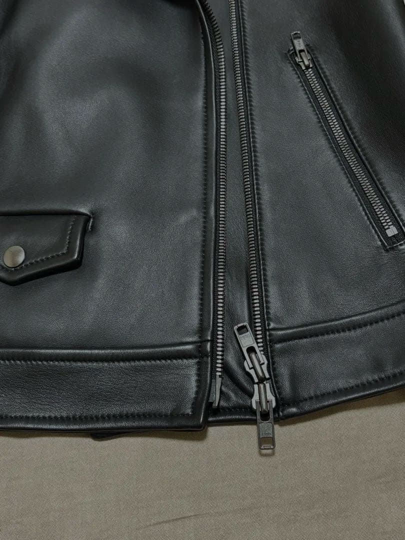 【美品】23区　本革ラムレザーダブルライダース黒　S〜M 上品上質通勤きれいめ