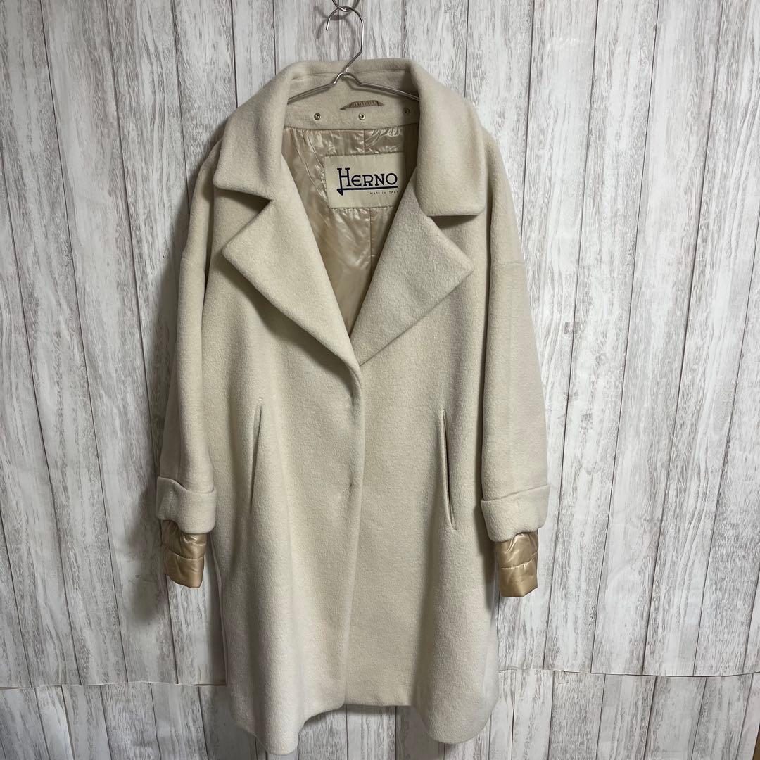 macanHERNO 2ヘルノ way インナーダウン付コート ベージュ