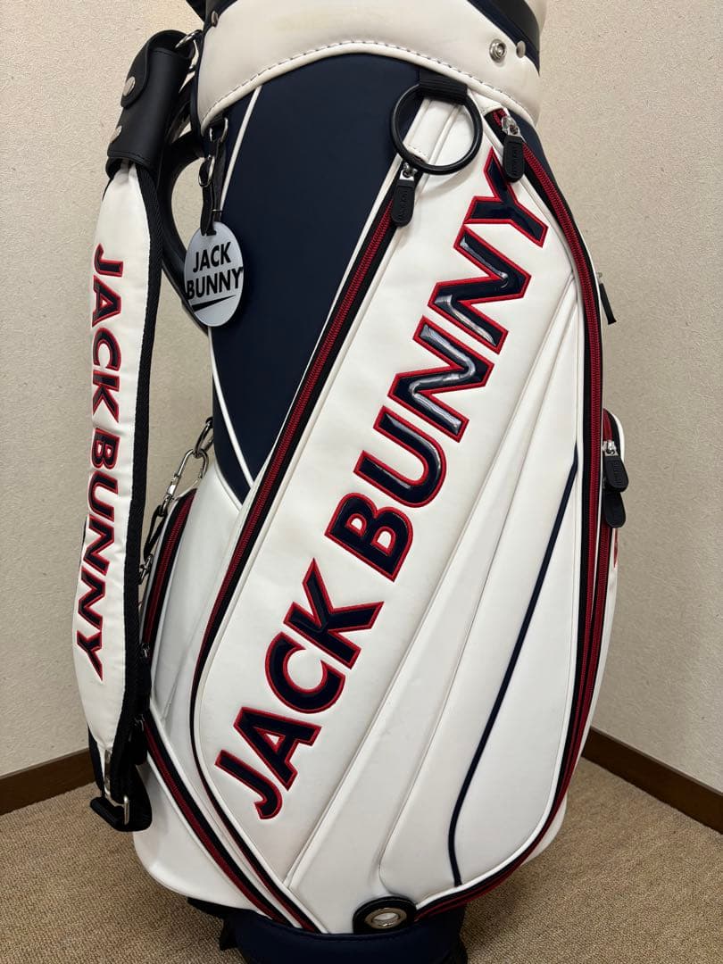 JACK BUNNY キャディバッグ ホワイト/ネイビー