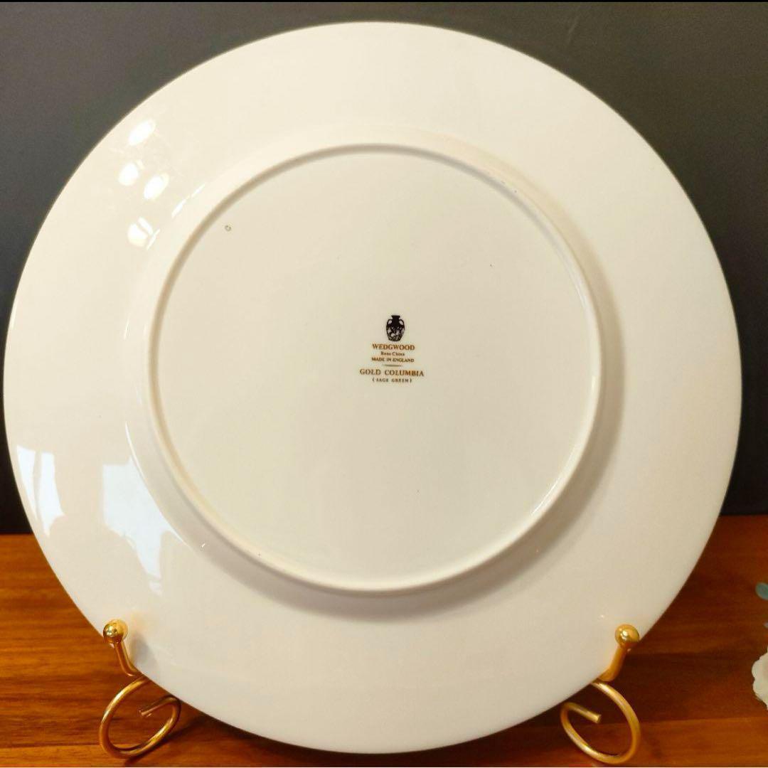 ウェッジウッド ディナープレート フロレンティーン セージグリーン 黒壺 美品