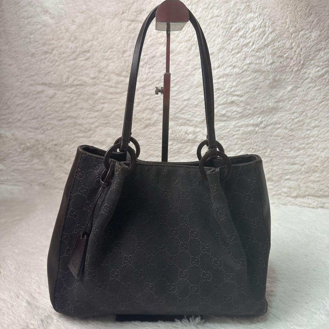 グッチ GGキャンパス トートバッグ ダークブラウン ポシェット付