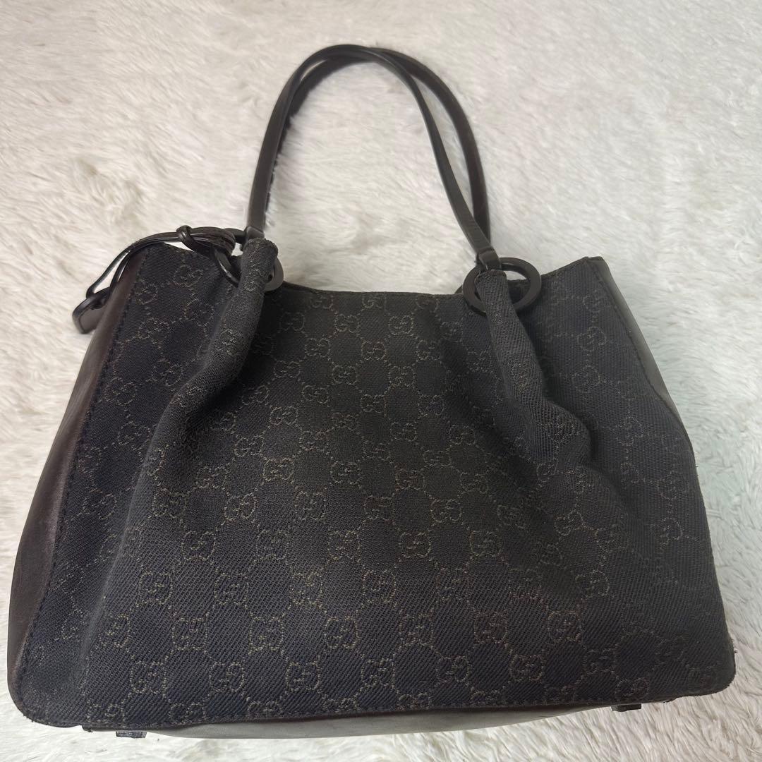 グッチ GGキャンパス トートバッグ ダークブラウン ポシェット付