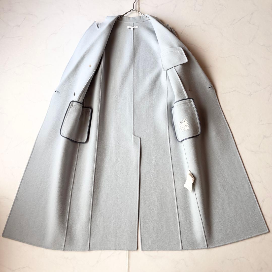 美品✨マディソンブルー パールチェスターコート ダブルフェイス サックスブルー