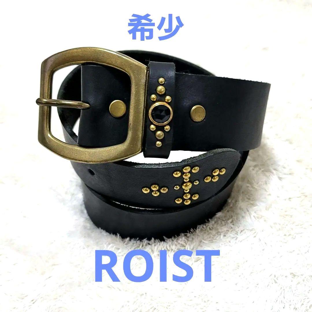 希少 ロイスト ROIST スタッズ ベルトブラックストーン 装飾 レザーベルト