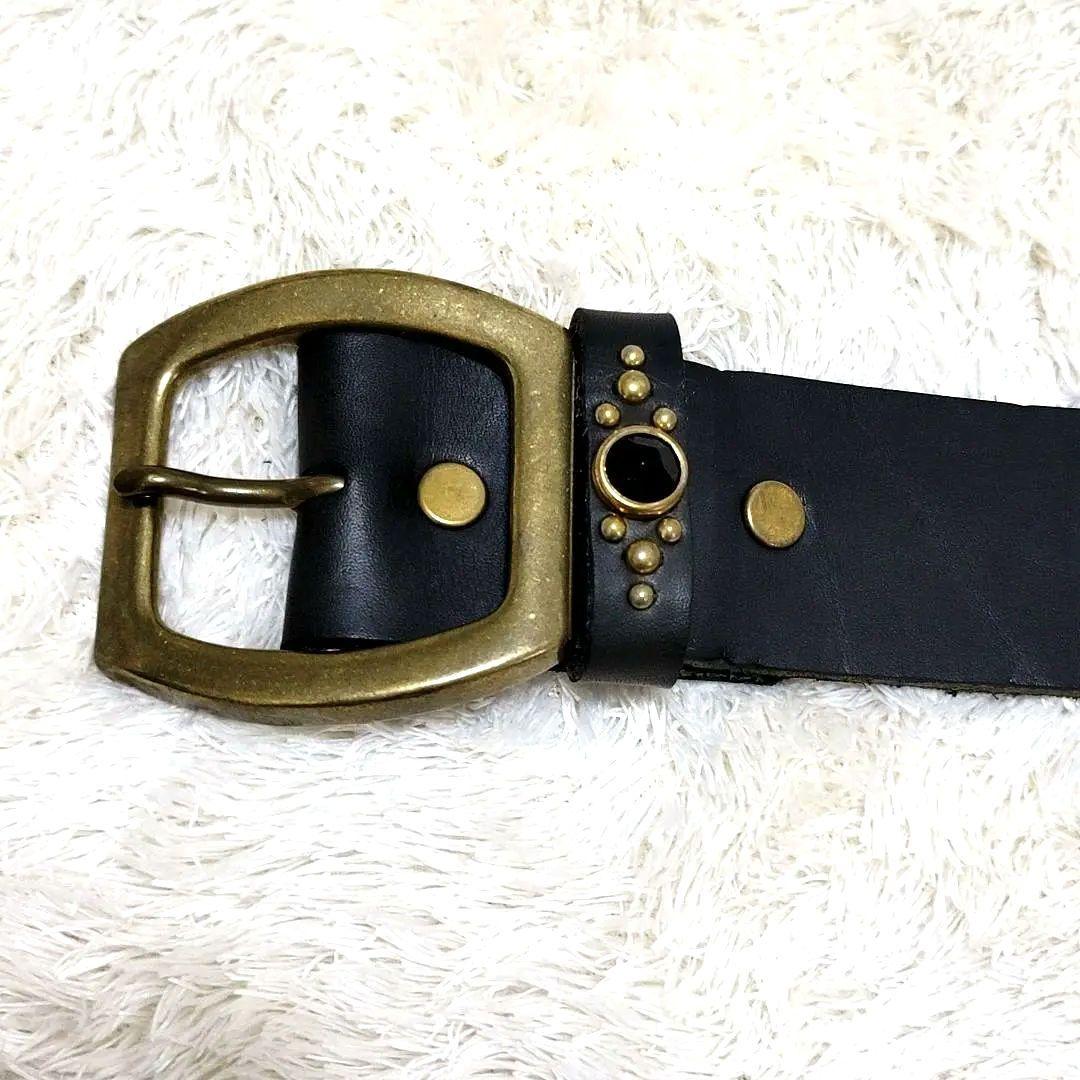 希少 ロイスト ROIST スタッズ ベルトブラックストーン 装飾 レザーベルト