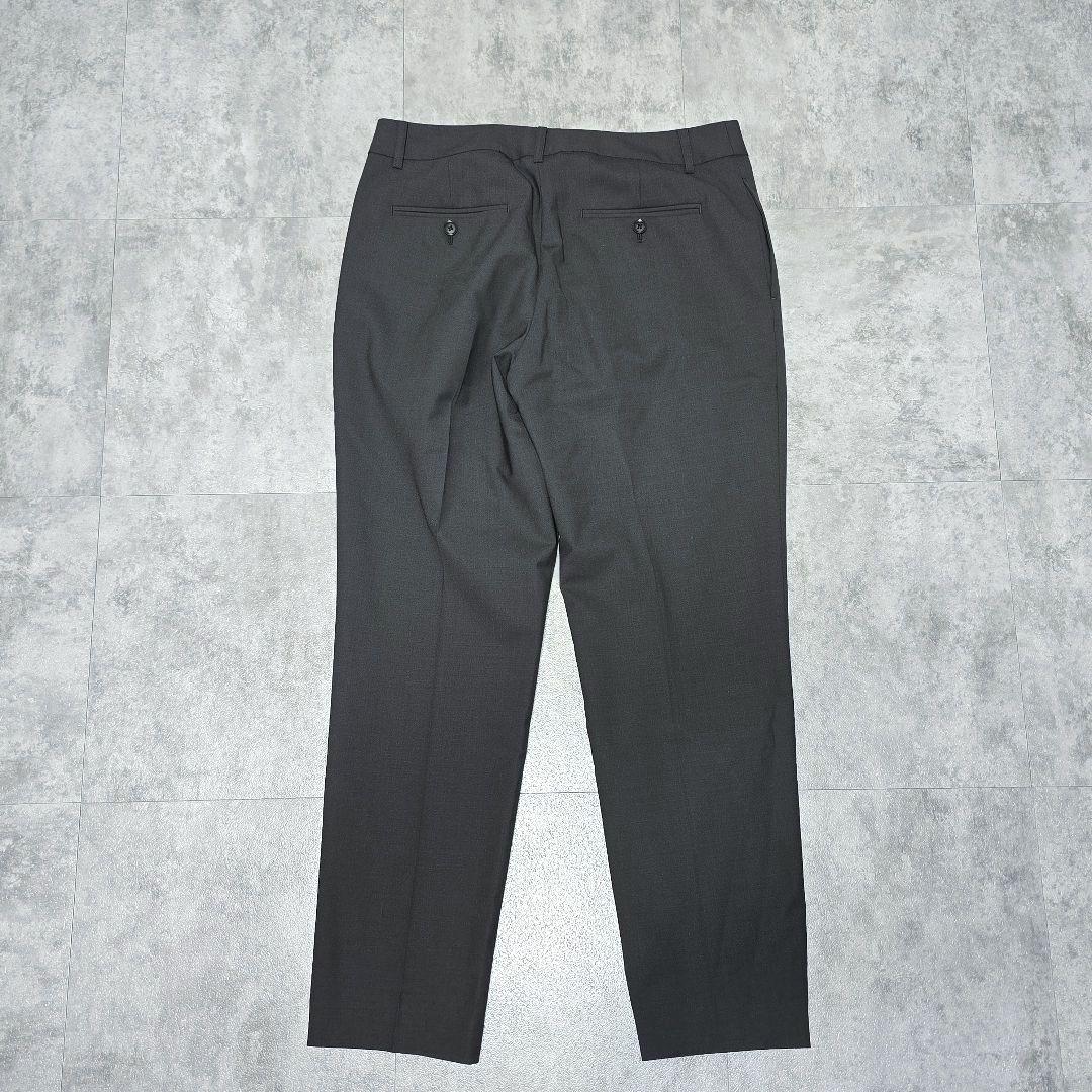 良品 グリーンレーベルリラクシング 42 ノーカラー ウール混 ストレッチ