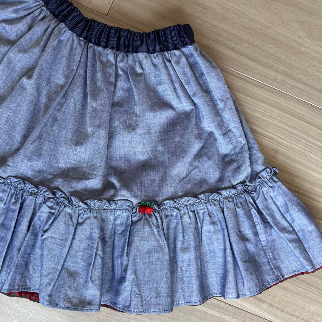 ファミリア チェック柄フリルスカート　130cm