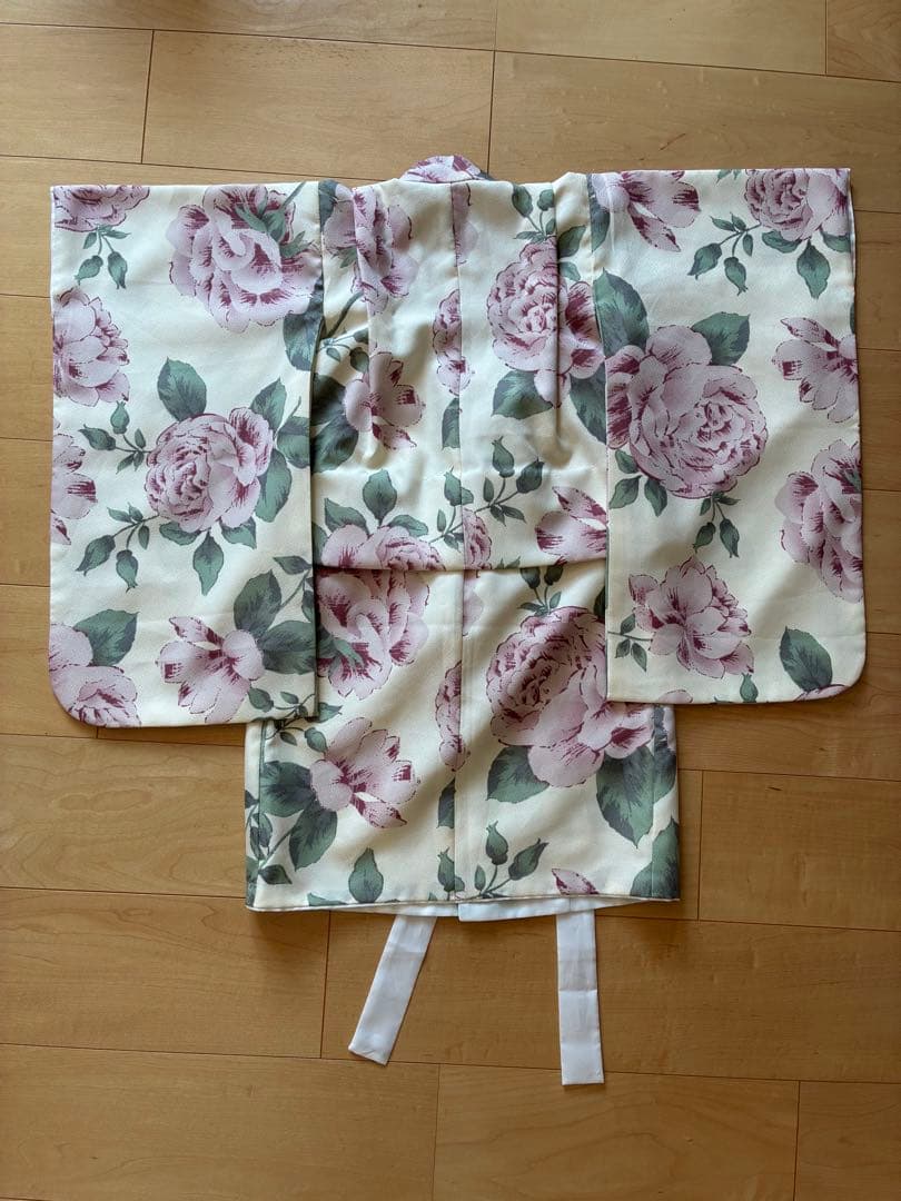 七五三着物セット　3歳　ひよこ商店　イングリッシュローズ　アイボリー