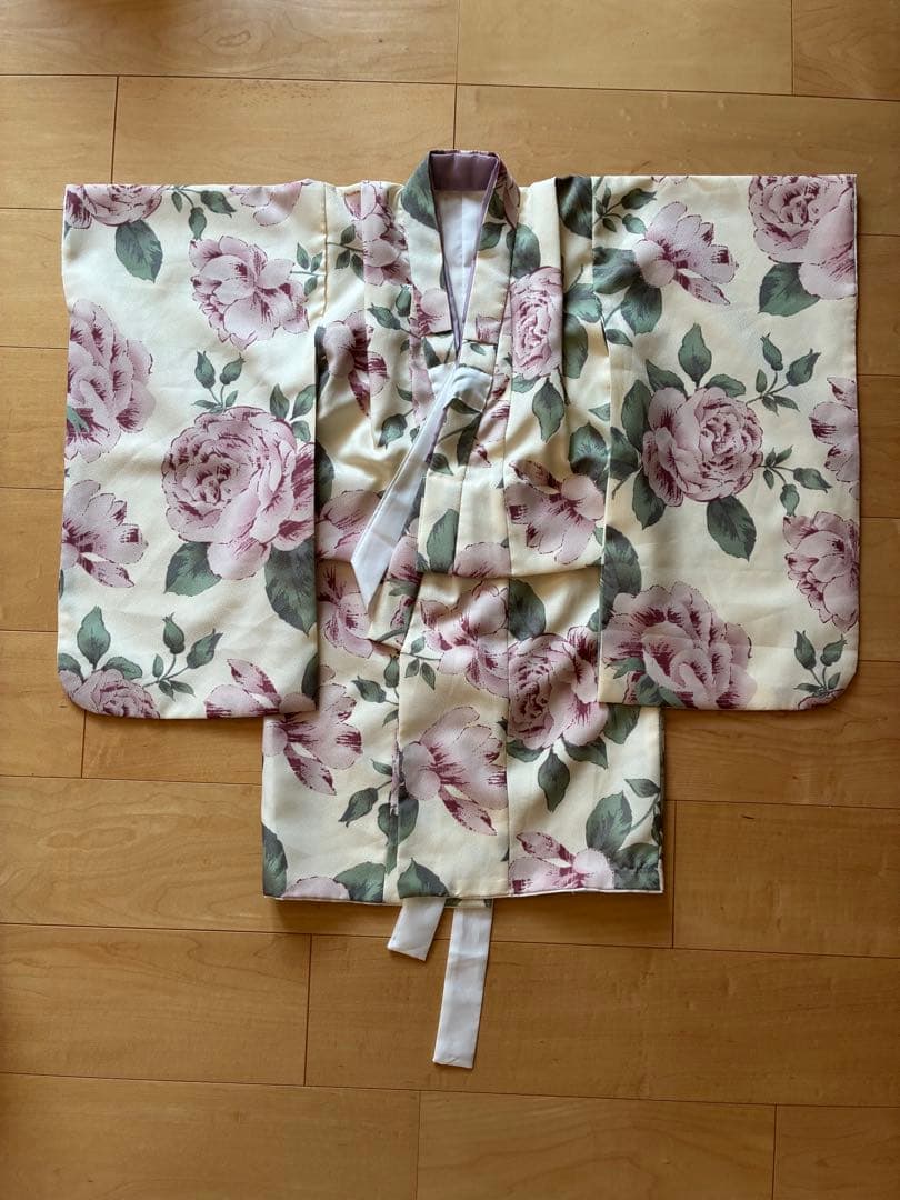 七五三着物セット　3歳　ひよこ商店　イングリッシュローズ　アイボリー