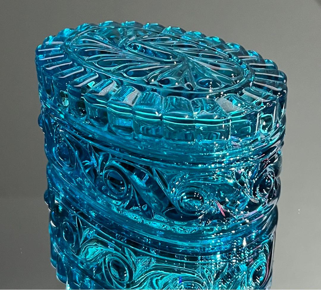 Baccaratバカラ / ※極美品 稀少色　RUSSE　ルッセ 蓋物 　ブルー