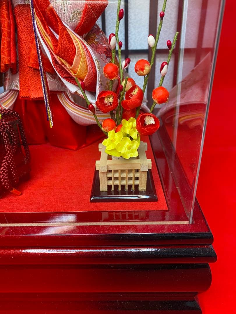 東京久月　雛人形　立親王アクリルケース飾り・間口約４２×奥行約２８×高さ約４３㎝