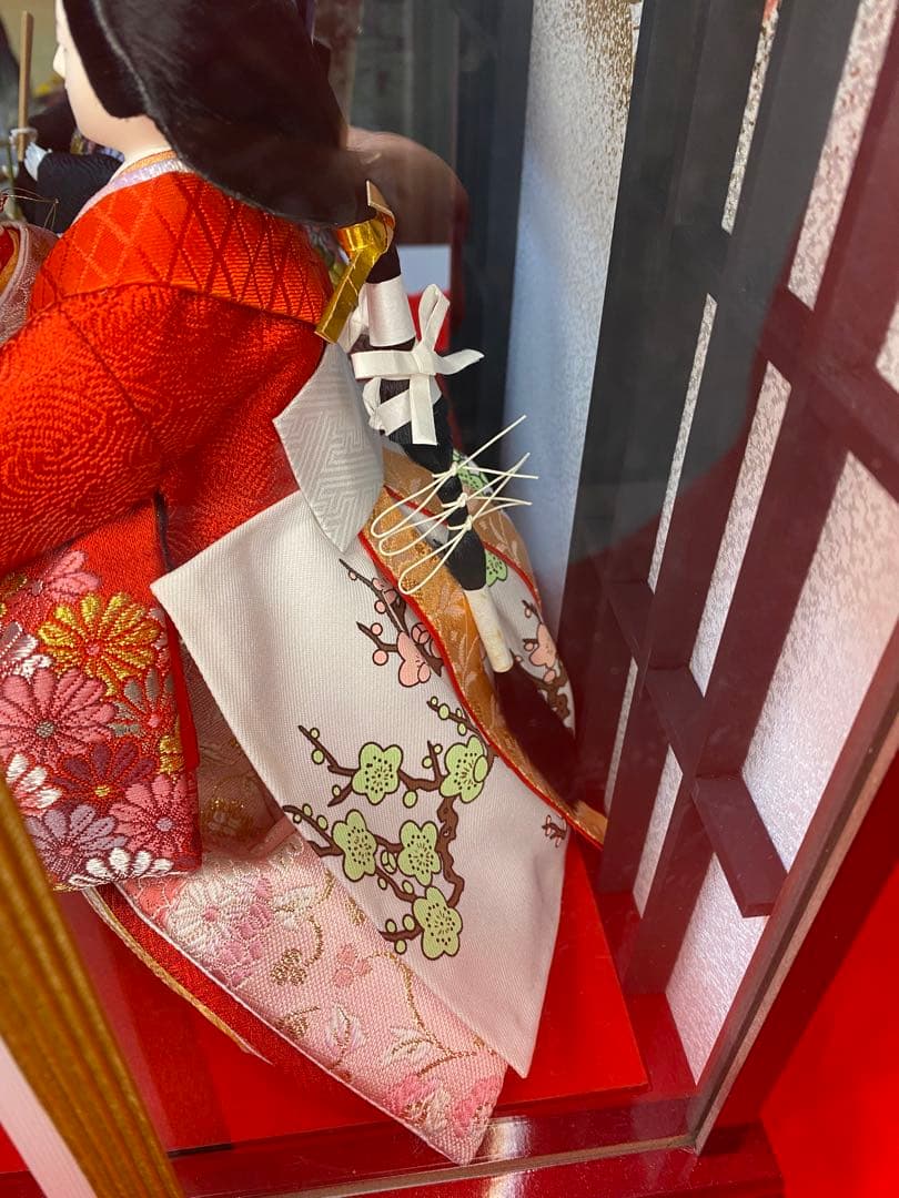 東京久月　雛人形　立親王アクリルケース飾り・間口約４２×奥行約２８×高さ約４３㎝