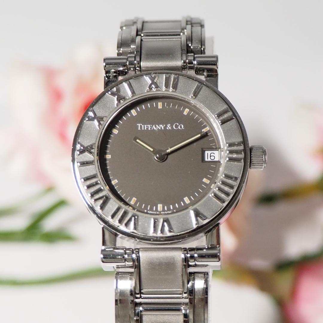 美品 ティファニー TIFFANY&CO アトラス デイト 腕時計 H123