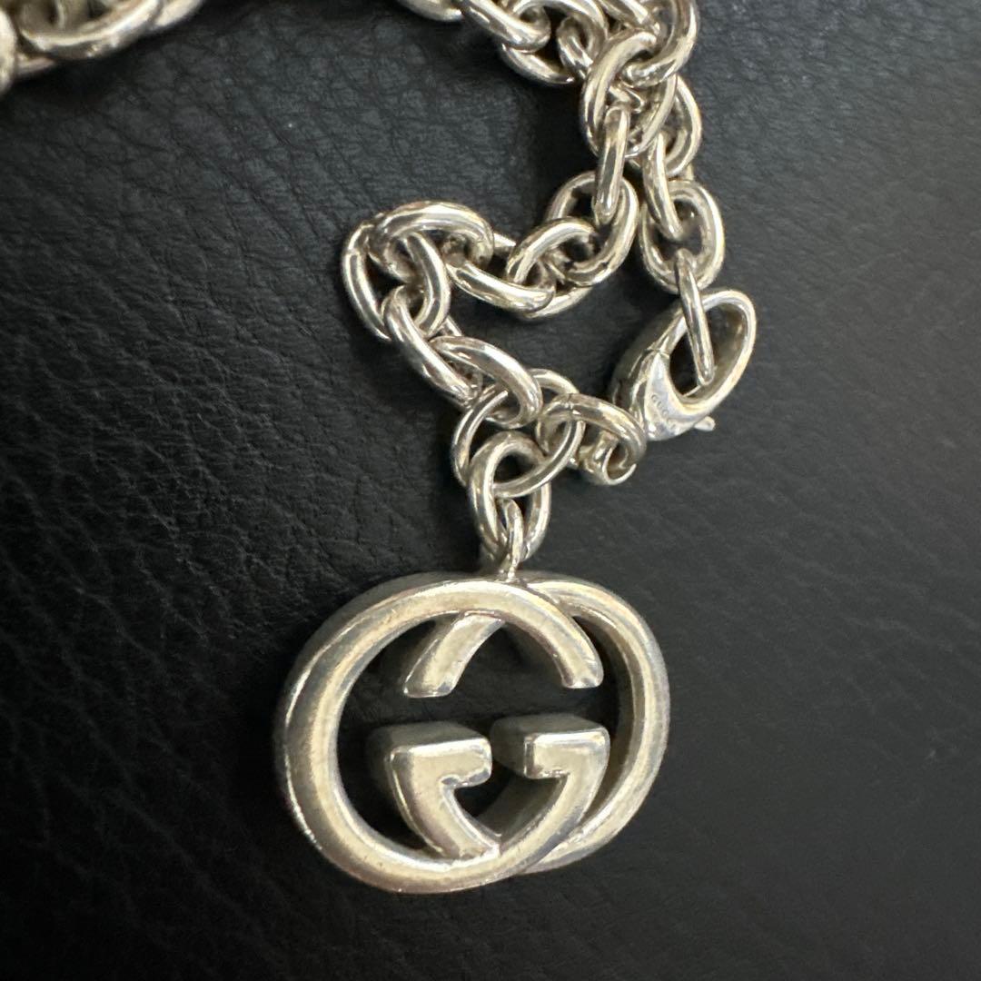 GUCCI インターロッキング　シルバーチェーンブレスレット