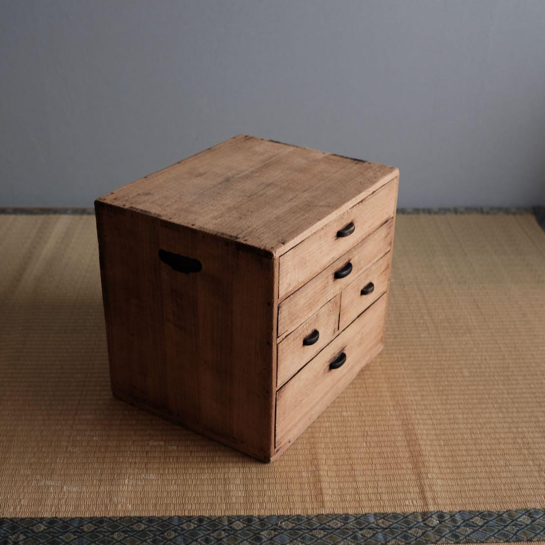 昭和時代の木製引き出し柜 時代物　無垢材