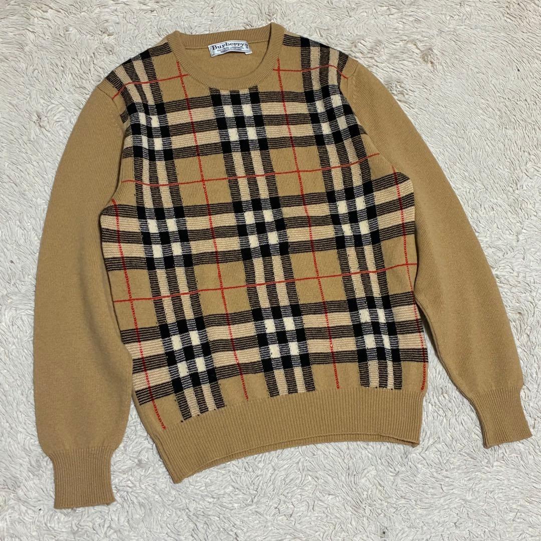 BURBERRY 美品 バーバリーズ ウール ノバチェック ニット セーター