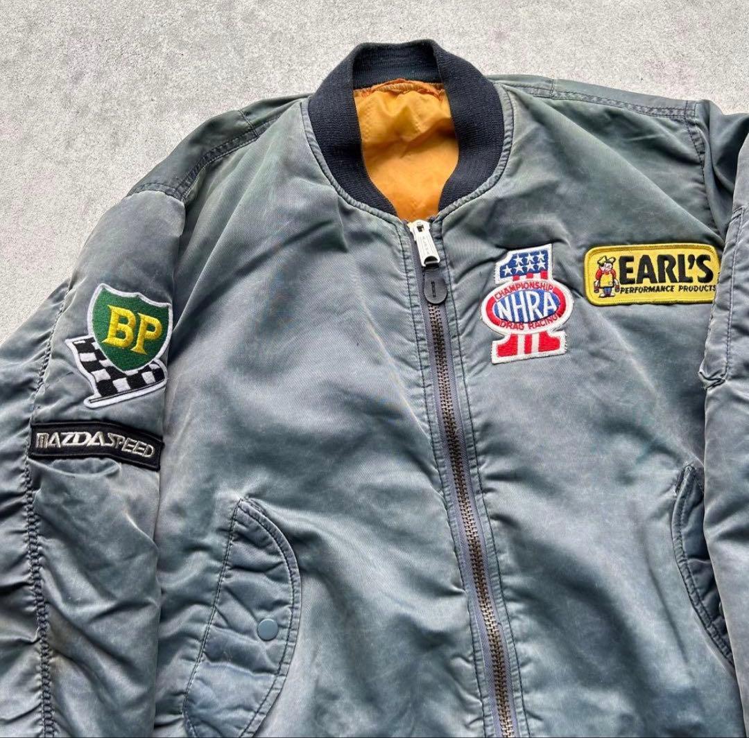 90s USA MA-1 フライト ボンバージャケット フェード グランジ