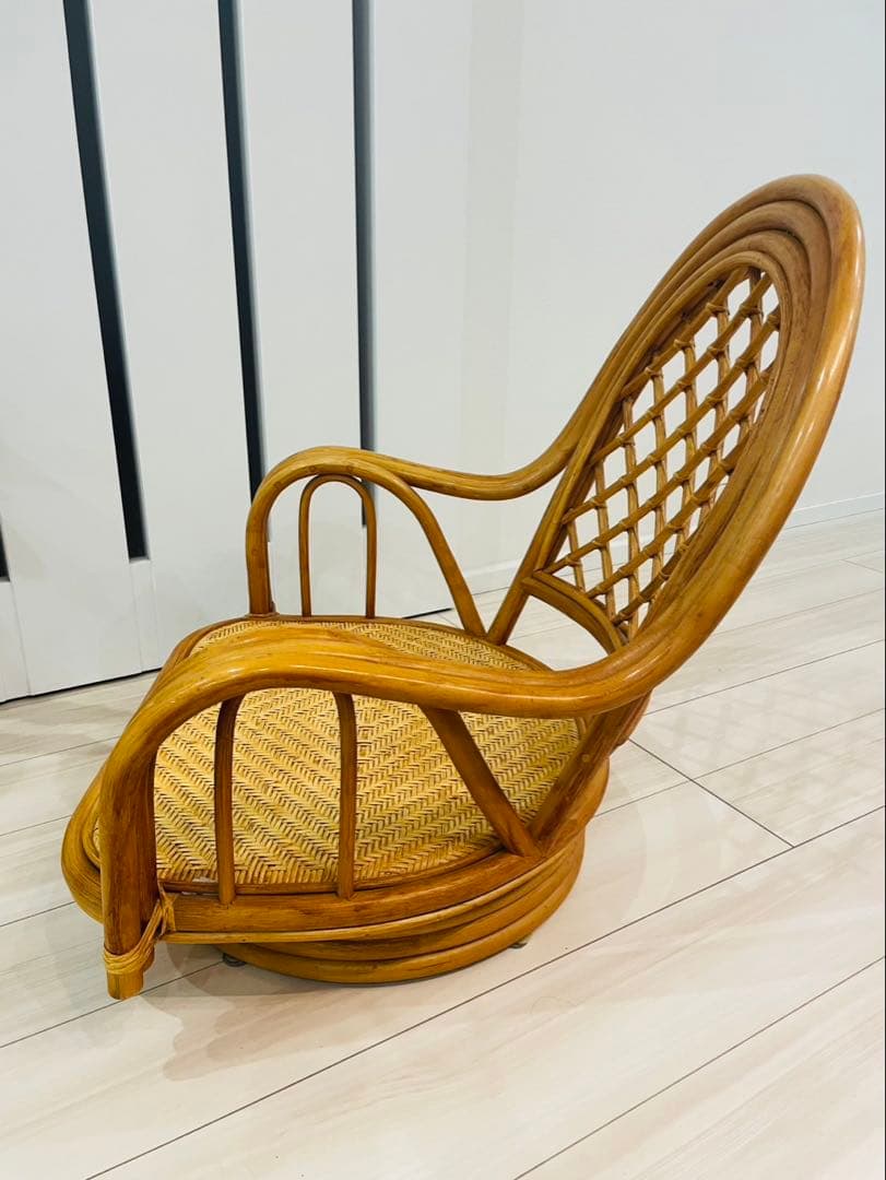 ラタン　回転式座椅子　ローチェア 座椅子　インドネシア製