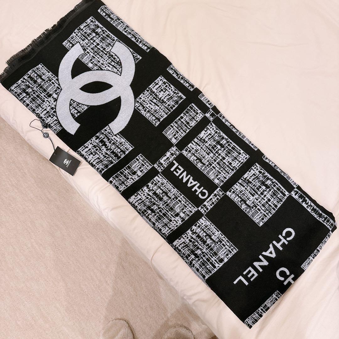 【箱なし】シャネル ノベルティ リバーシブル スカーフ マフラー