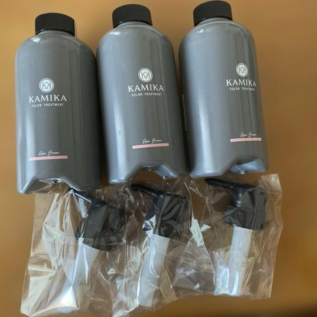 KAMIKA 白髪染めカラートリートメント　ローズブラウン系　3本セット