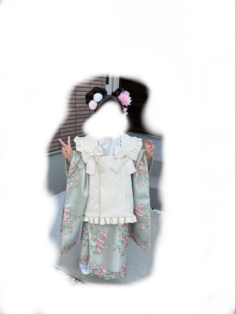 七五三　着物　小物　フルセット　3歳　100センチ　キャサリンコテージ　薄緑