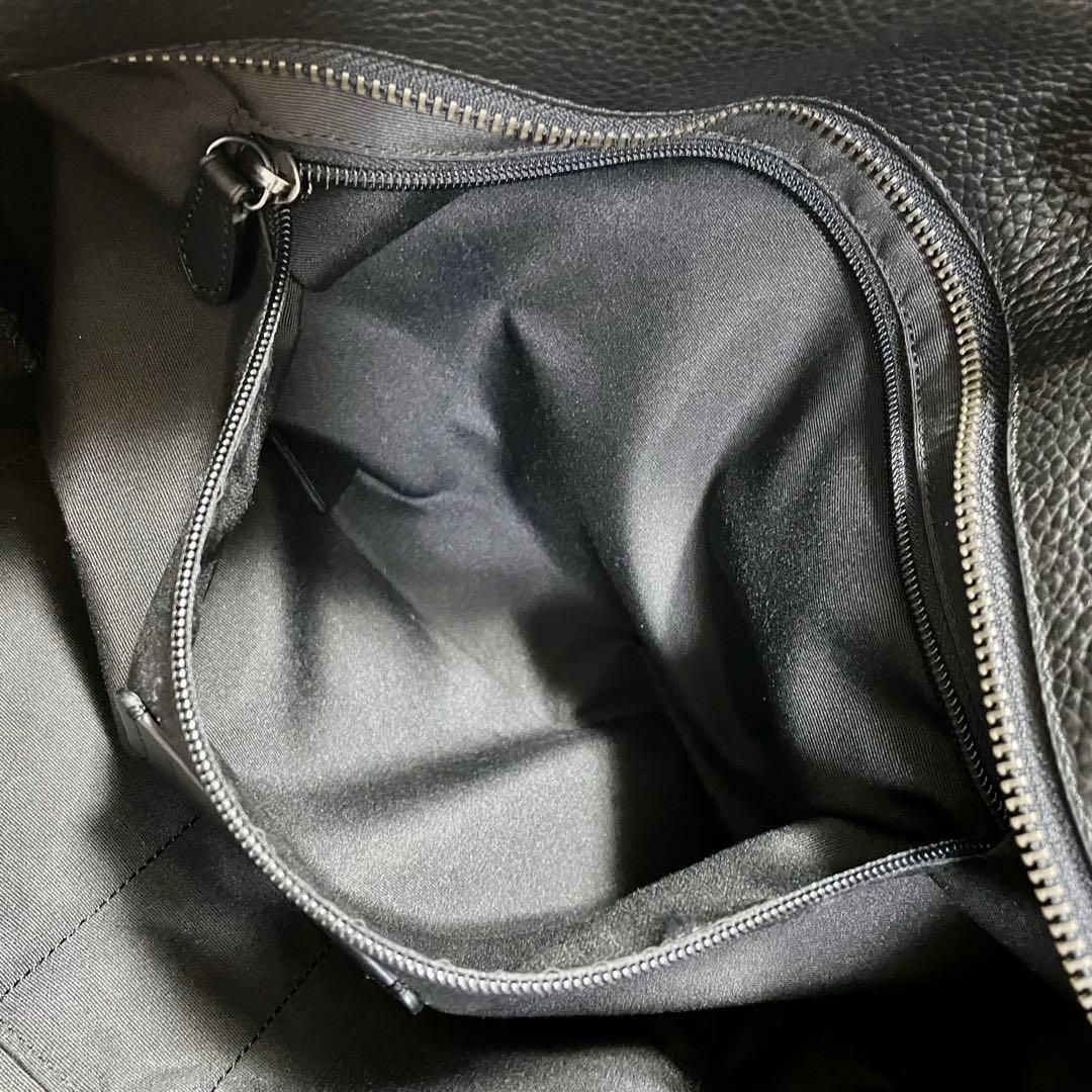 美品 COACH コーチ ハミルトン ペブルドレザー トートバッグ ブラック