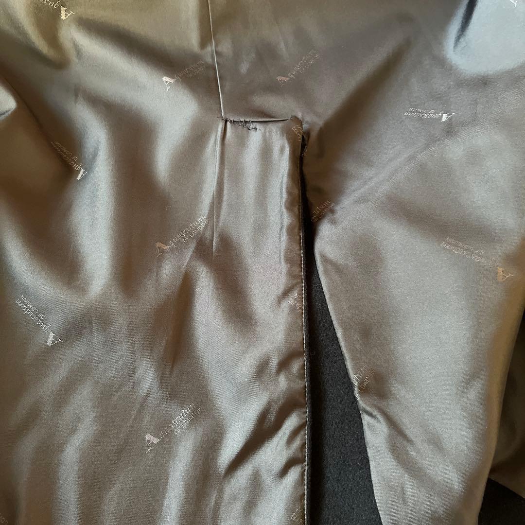 アクアスキュータム / ステンカラーコート アンゴラウール黒