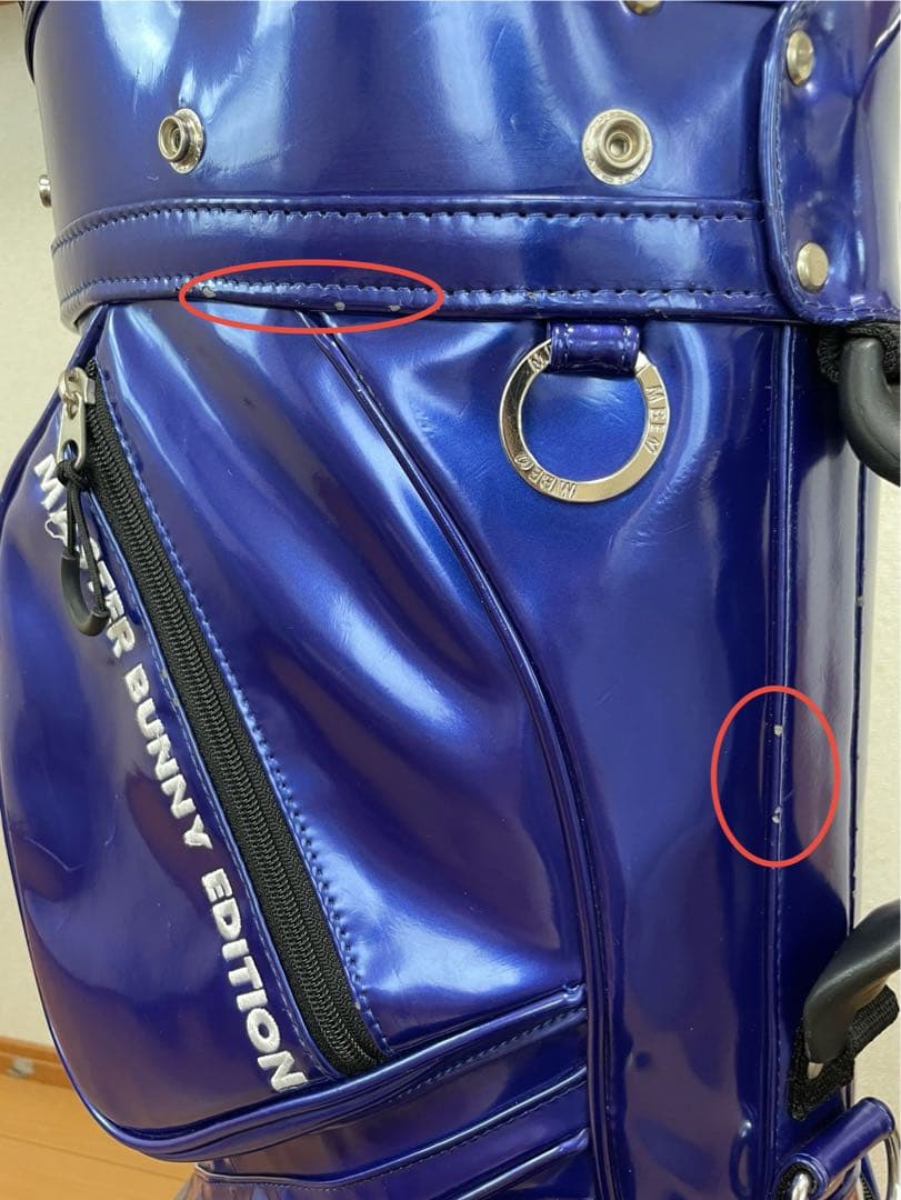 マスターバニーエディション キャディーバッグ エナメル ブルー