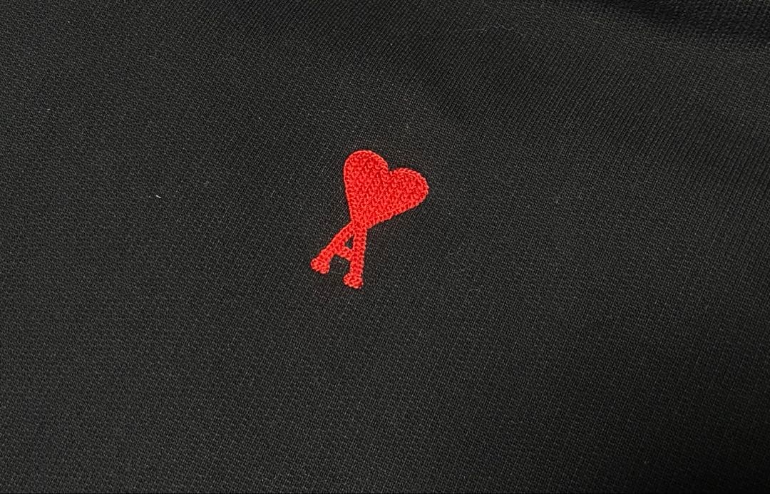 AMI PARIS ハート刺繍 パーカー XL ブラック