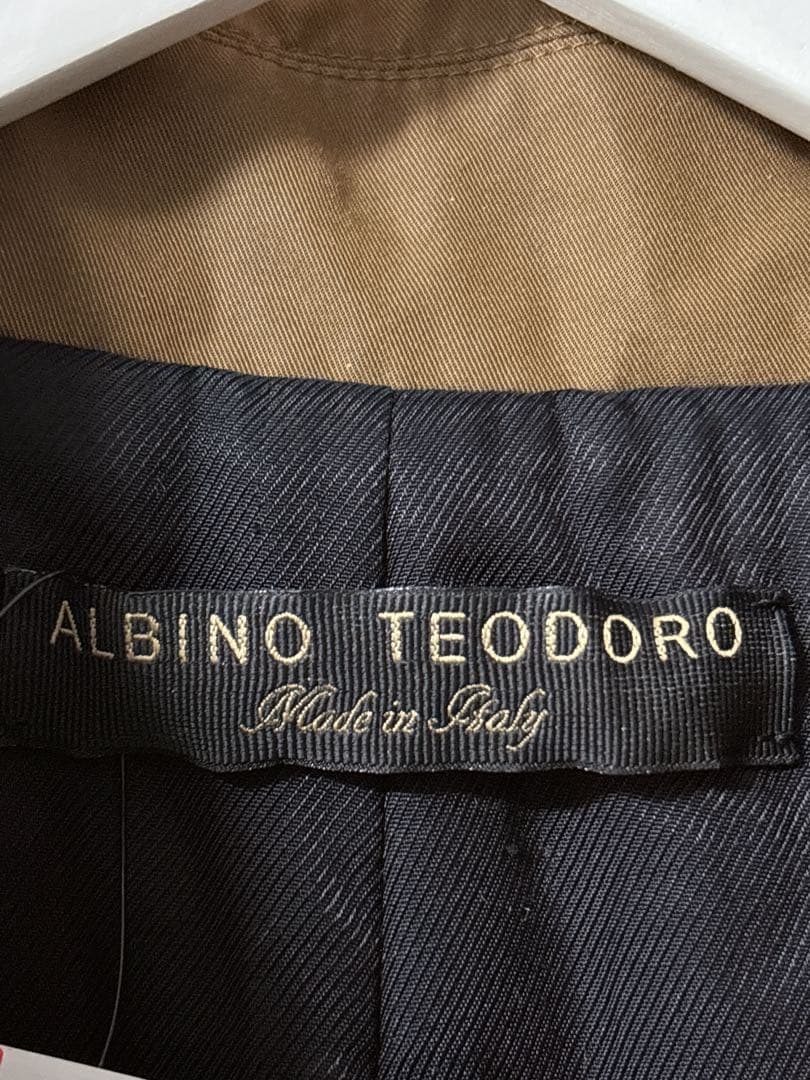 【超美品】ALBINO TEODORO イタリア製 中綿ロングコート38レリアン