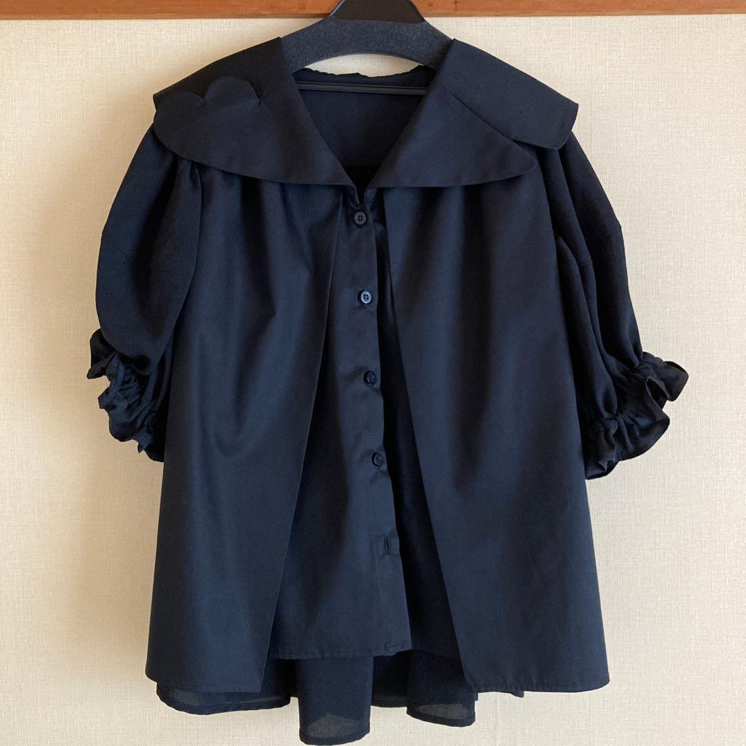 新品未使用品⭐️ロージーモンスター 隠れハート 大人気 ブラウス 黒 フリーサイズ