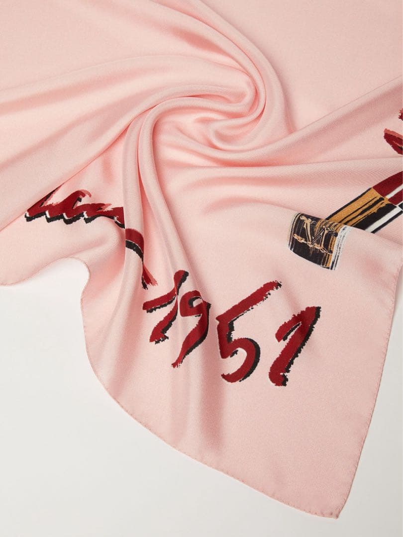 タグ付き未使用品MaxMara 大判スカーフ lipstick 口紅柄 総柄
