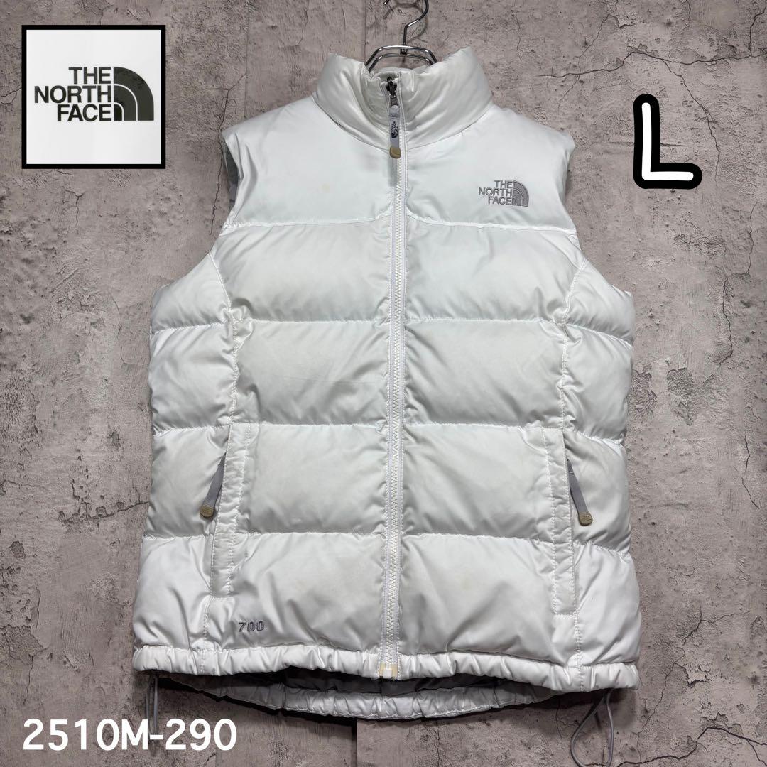 ☆人気　ノースフェイス　ヌプシ　ダウンベスト　700FP ホワイト　レディースL